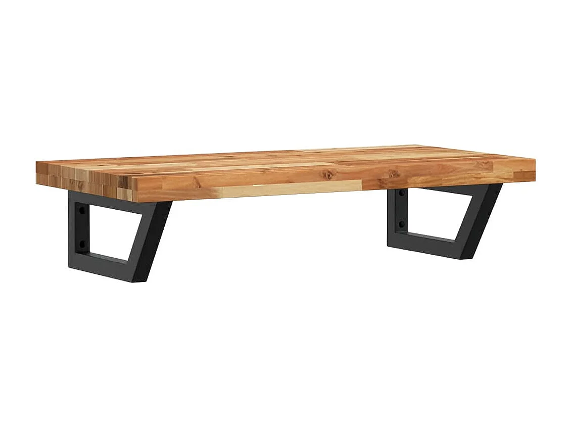 Meuble sous vasque murale acier et bois massif d'acacia FR929652