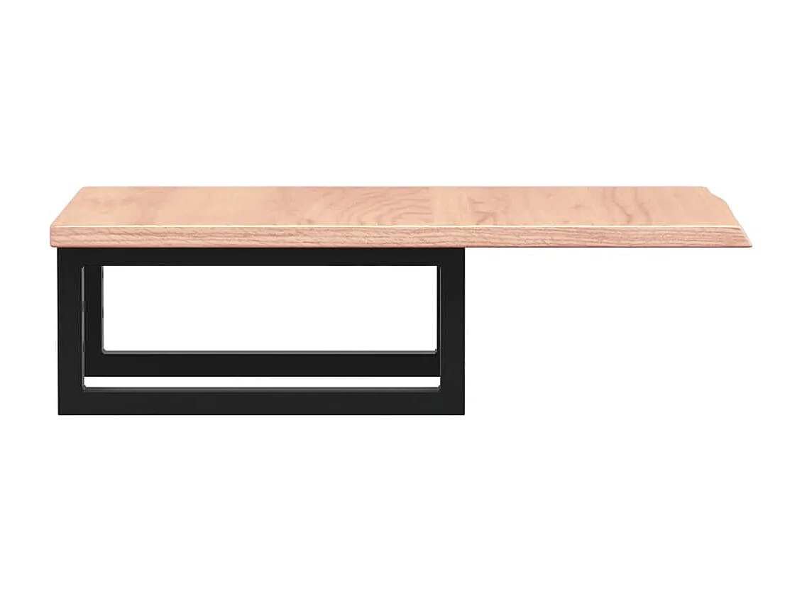 Meuble sous vasque murale acier et bois de chêne massif FR864299