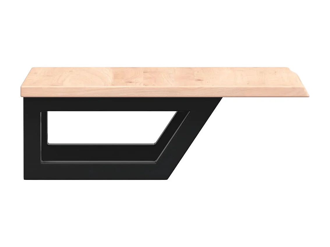 Meuble sous vasque murale acier et bois de chêne massif FR701769