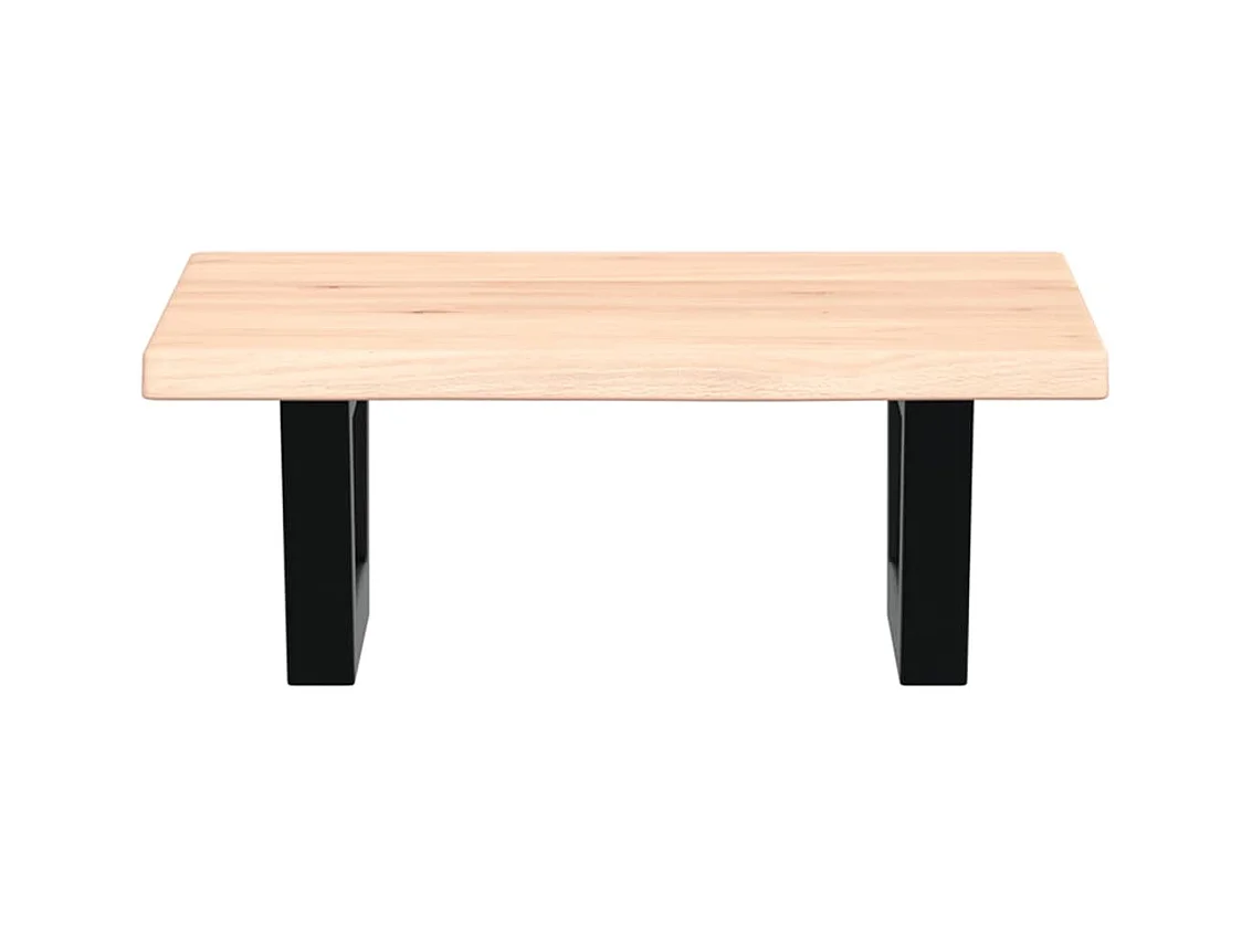 Estante de lavabo de pared de acero y madera maciza de roble ES925795