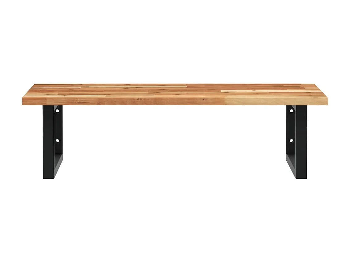 Meuble sous vasque murale acier et bois massif d'acacia FR577267