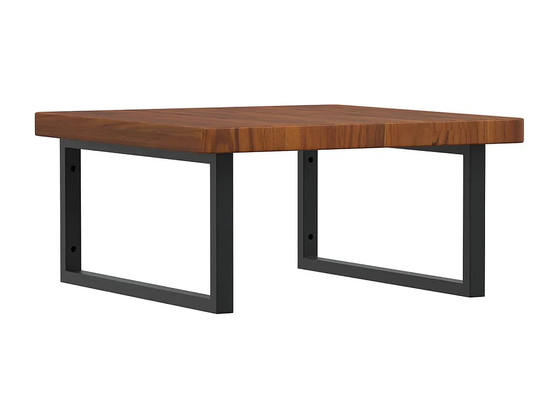 Meuble sous vasque murale acier et bois de chêne massif FR876866