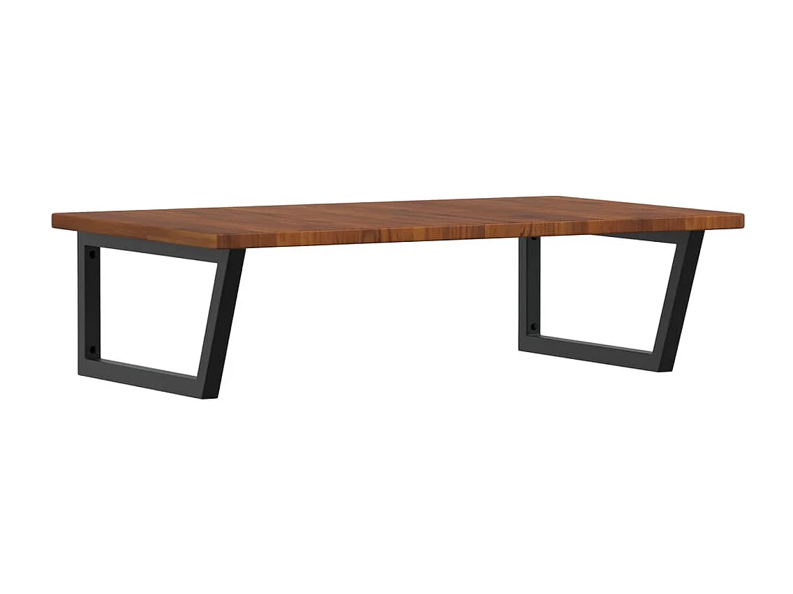 Estante de lavabo de pared de acero y madera maciza de roble ES546662