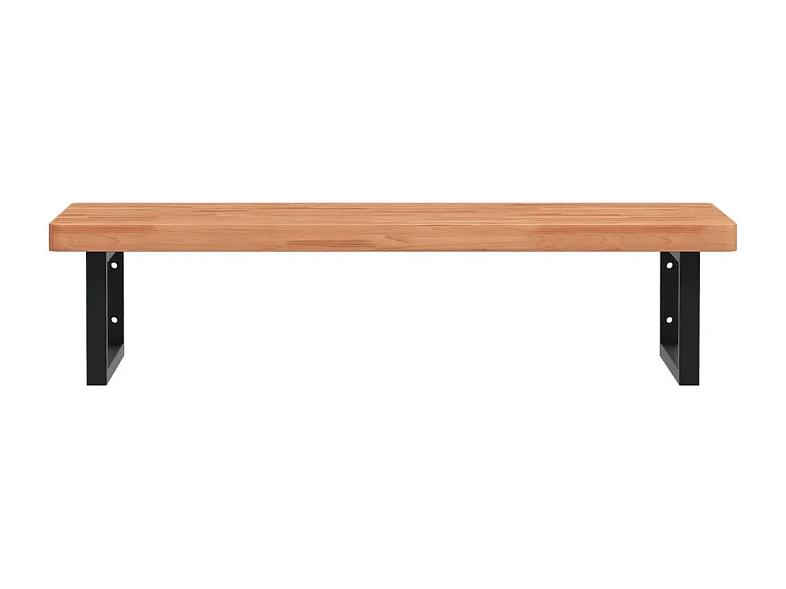 Meuble sous vasque murale acier et bois massif de hêtre FR468508