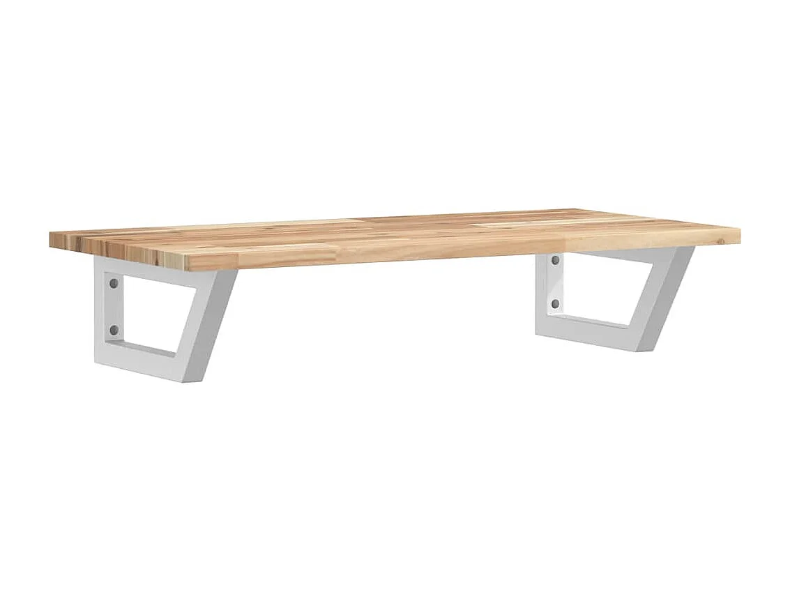 Meuble sous vasque murale acier et bois massif d'acacia FR231139