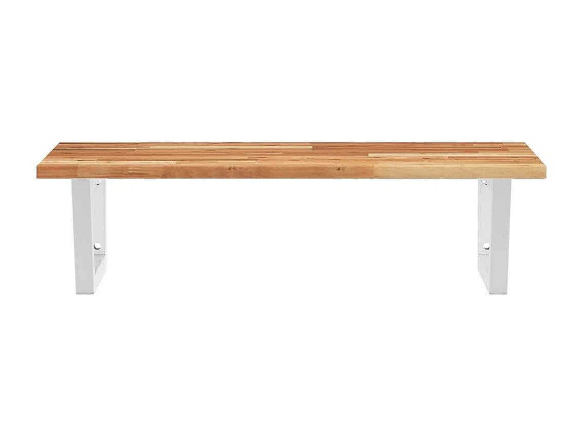 Meuble sous vasque murale acier et bois massif d'acacia FR267552