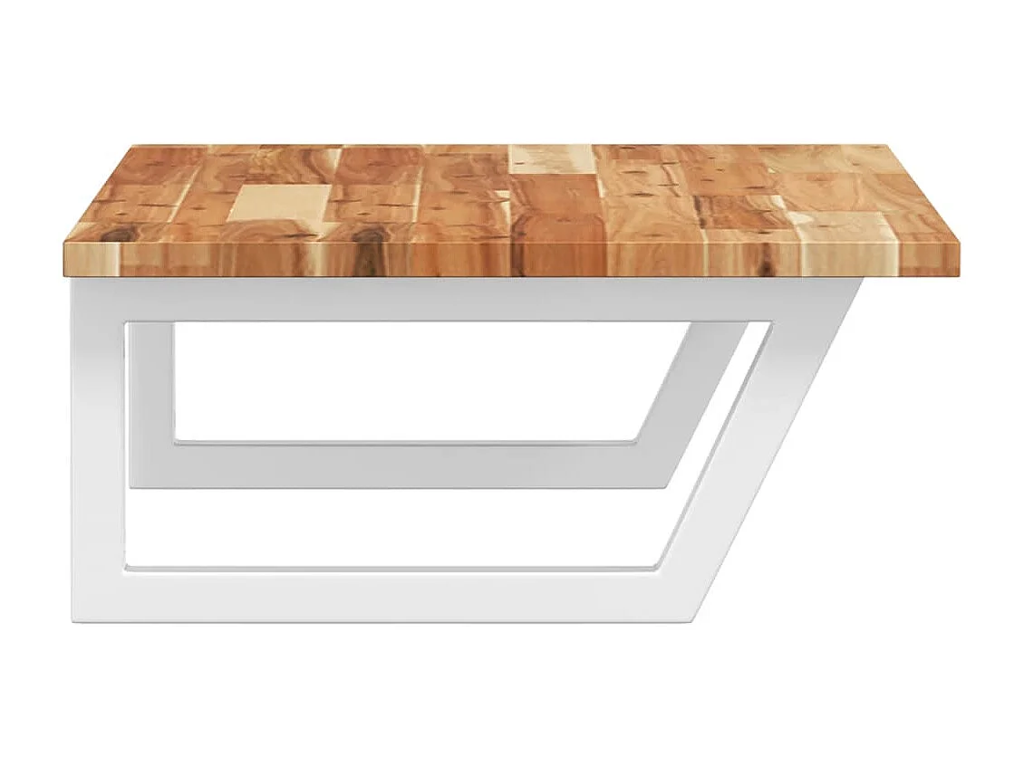 Meuble sous vasque murale acier et bois massif d'acacia FR267552