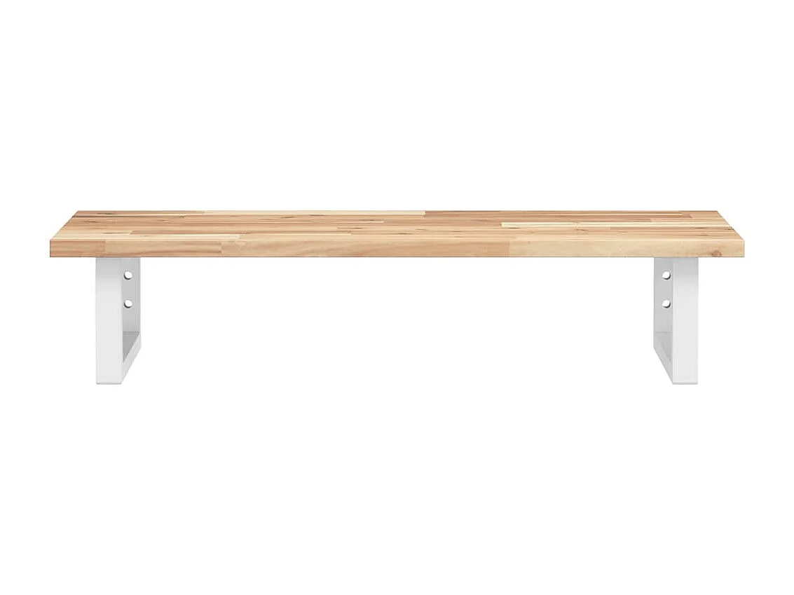 Meuble sous vasque murale acier et bois massif d'acacia FR533721