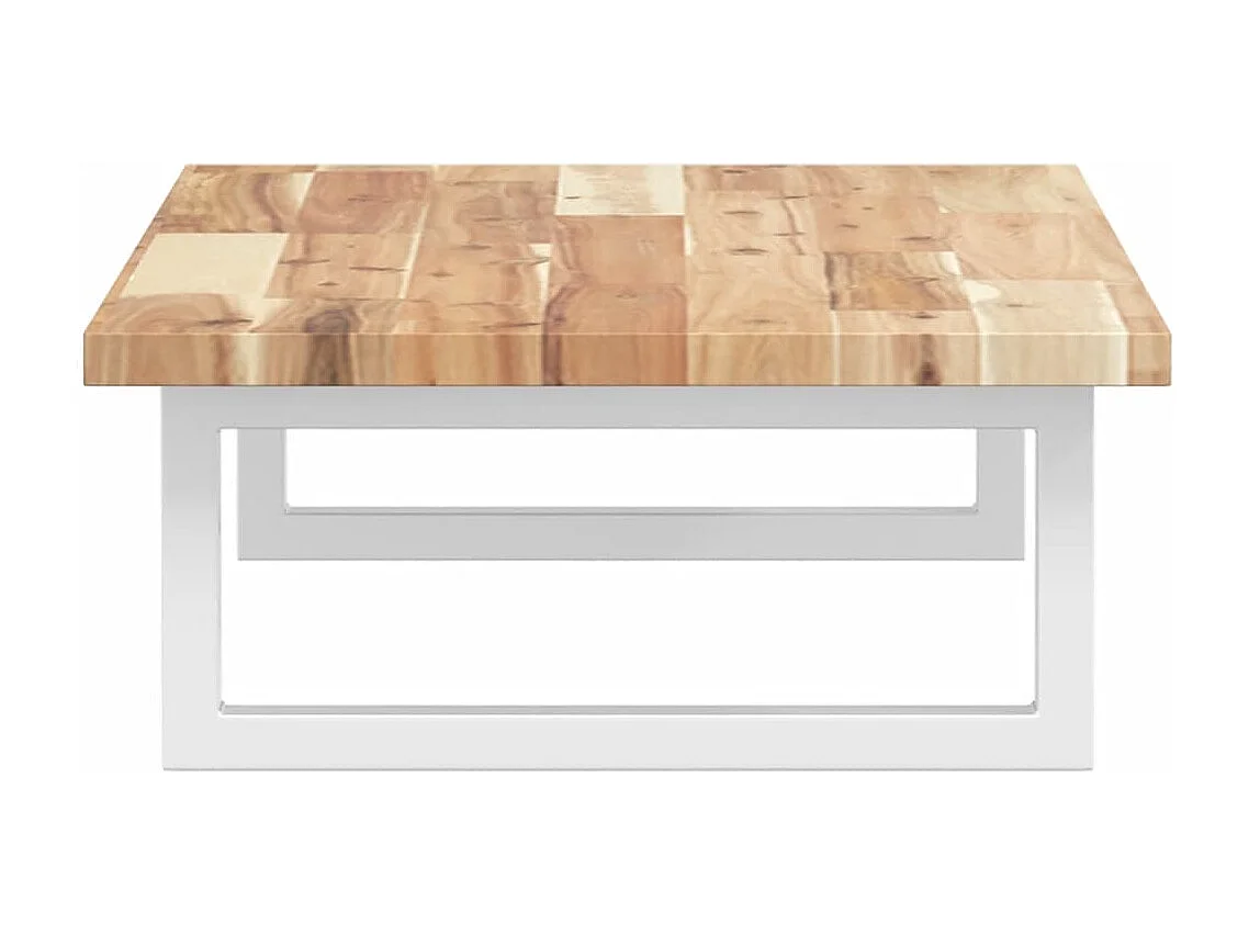 Meuble sous vasque murale acier et bois massif d'acacia FR533721