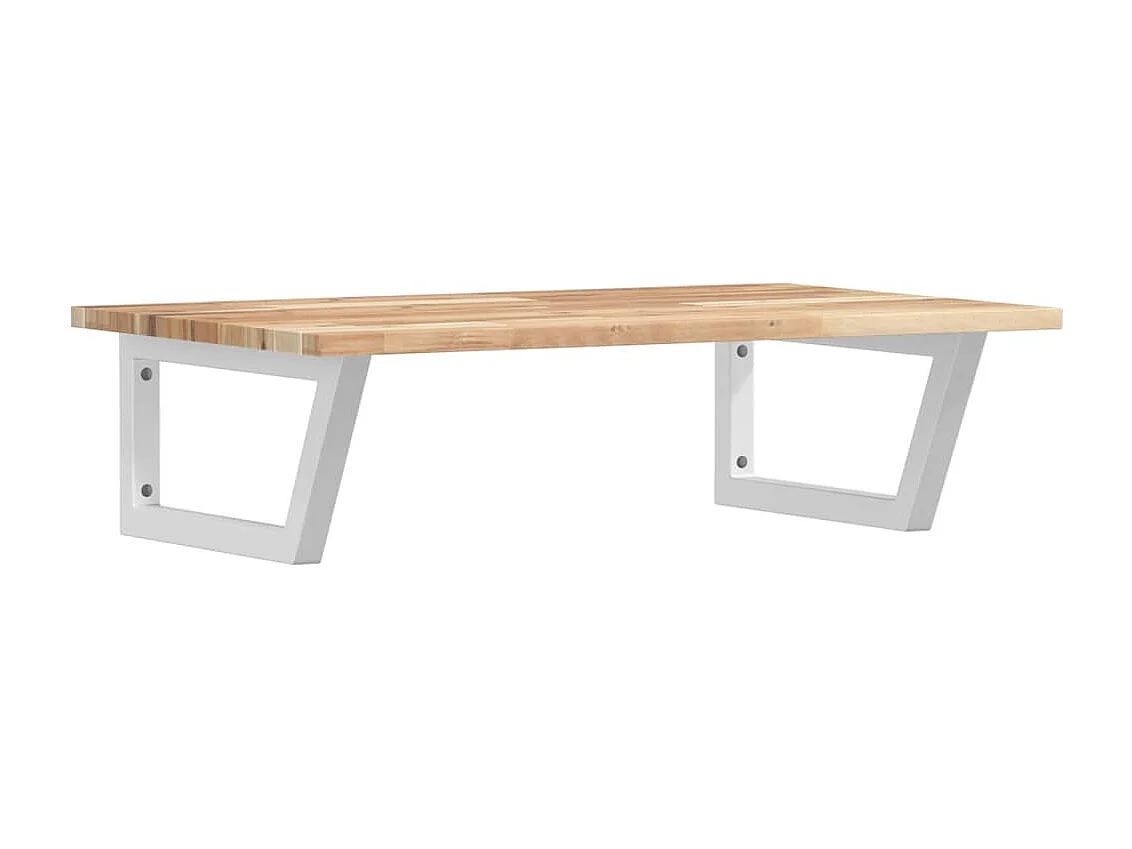 Meuble sous vasque murale acier et bois massif d'acacia FR721157