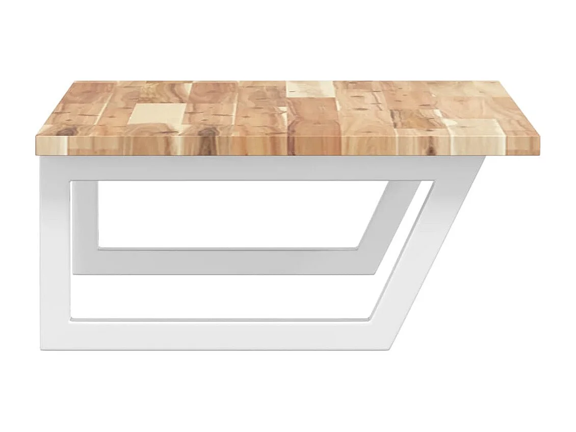 Meuble sous vasque murale acier et bois massif d'acacia FR721157