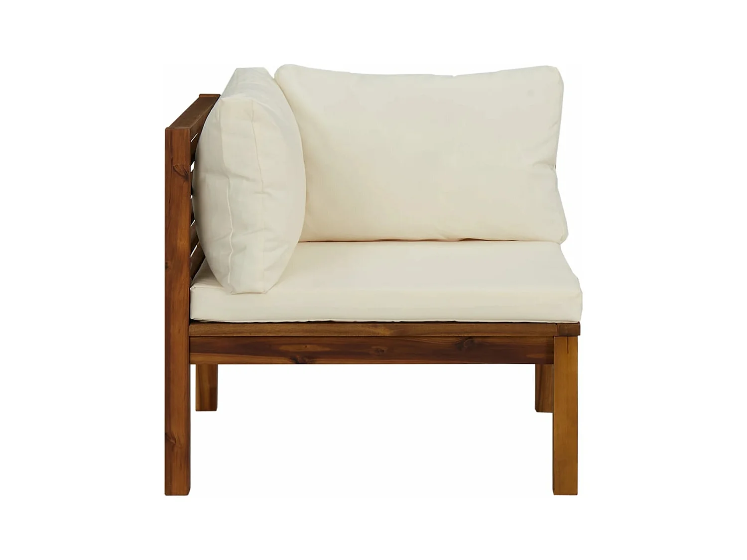 Ensemble de canapés 2 pcs et coussins blanc crème Acacia solide FR73309