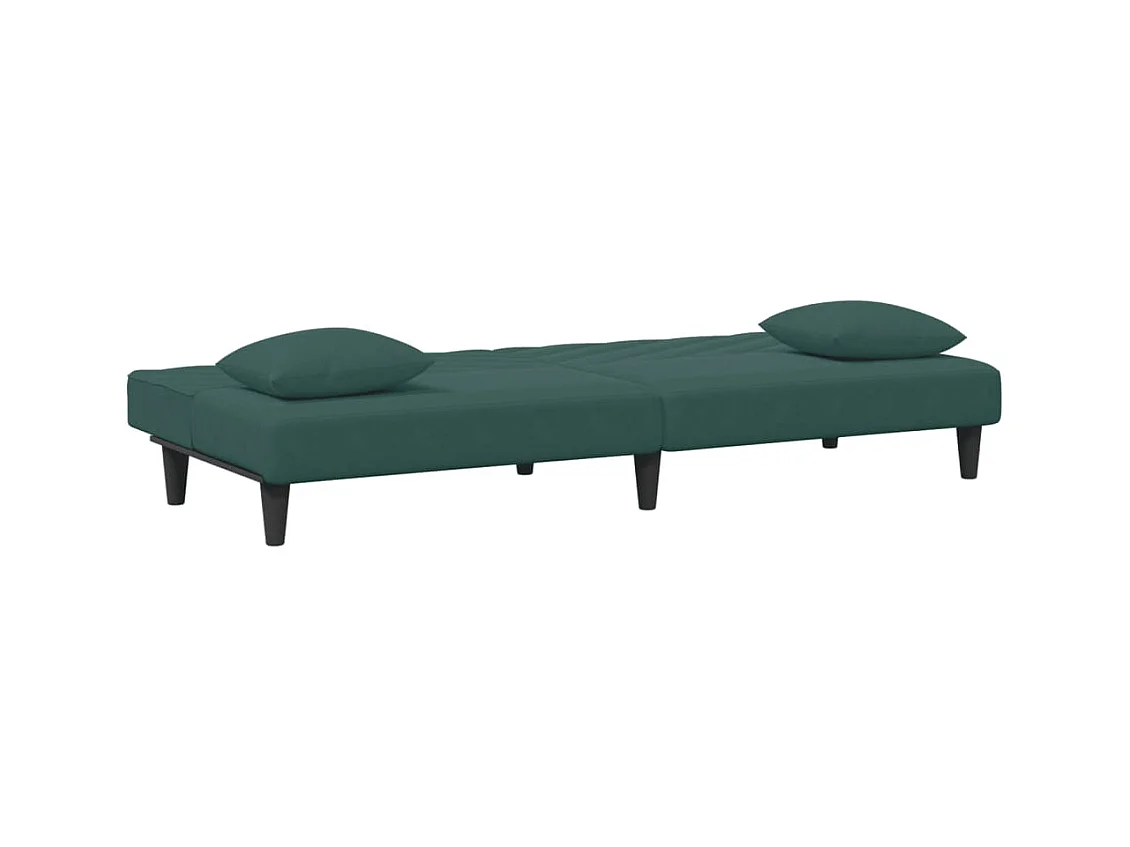 Lot de 2 Ensemble de canapés avec coussins vert foncé velours FR141998