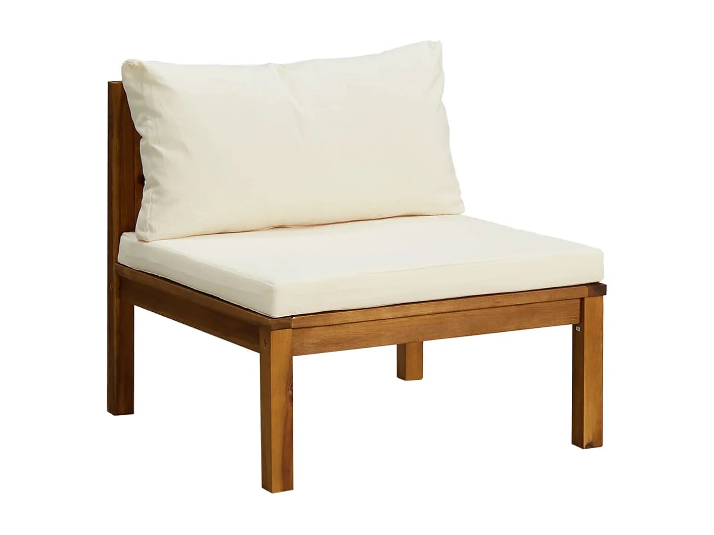 Juego de sofá 2 pzas con cojines blanco crema madera de acacia ES223695