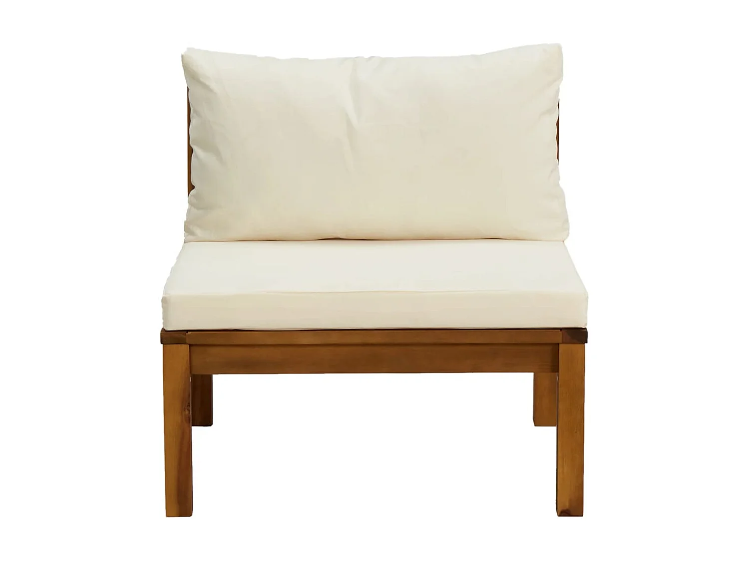 Juego de sofá 2 pzas con cojines blanco crema madera de acacia ES223695