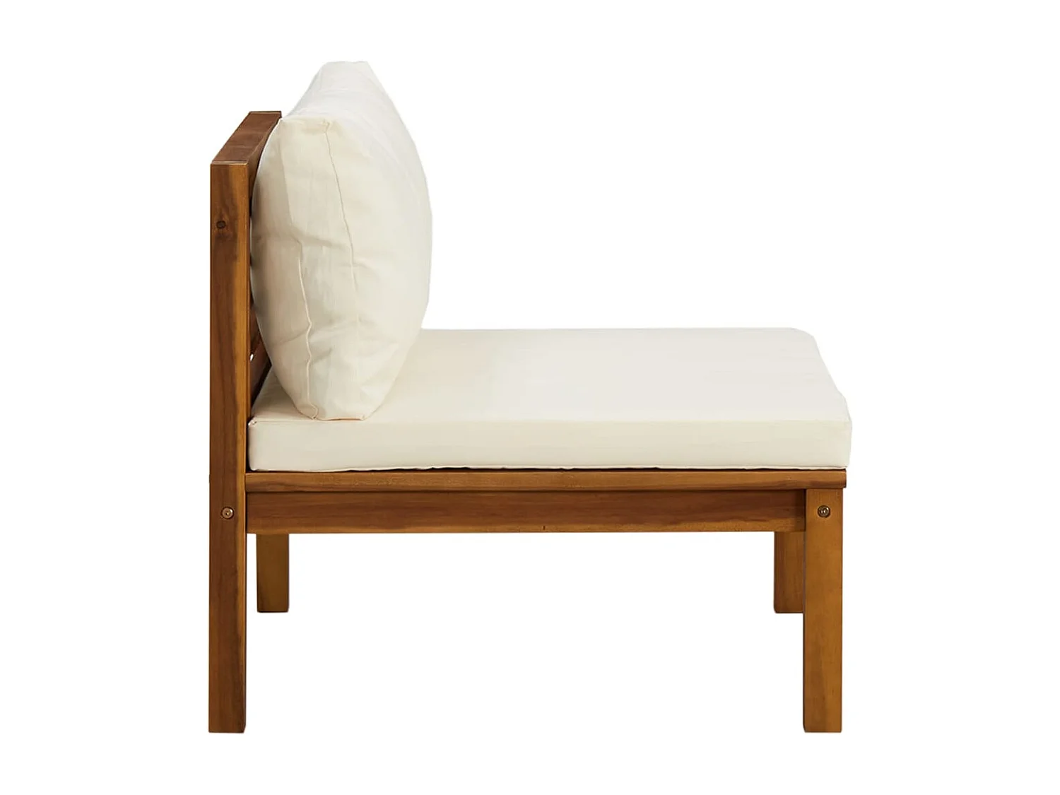 2 pcs conjunto sofás de jardim c/ almofadões branco nata acácia PT755581