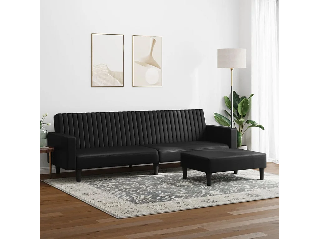 Lot de 2 Ensemble de canapés noir similicuir FR338341