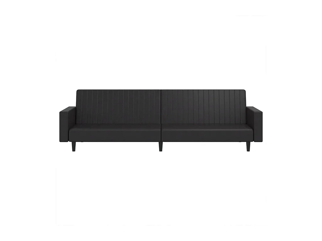 Canapé convertible 2 places noir similicuir FR466091