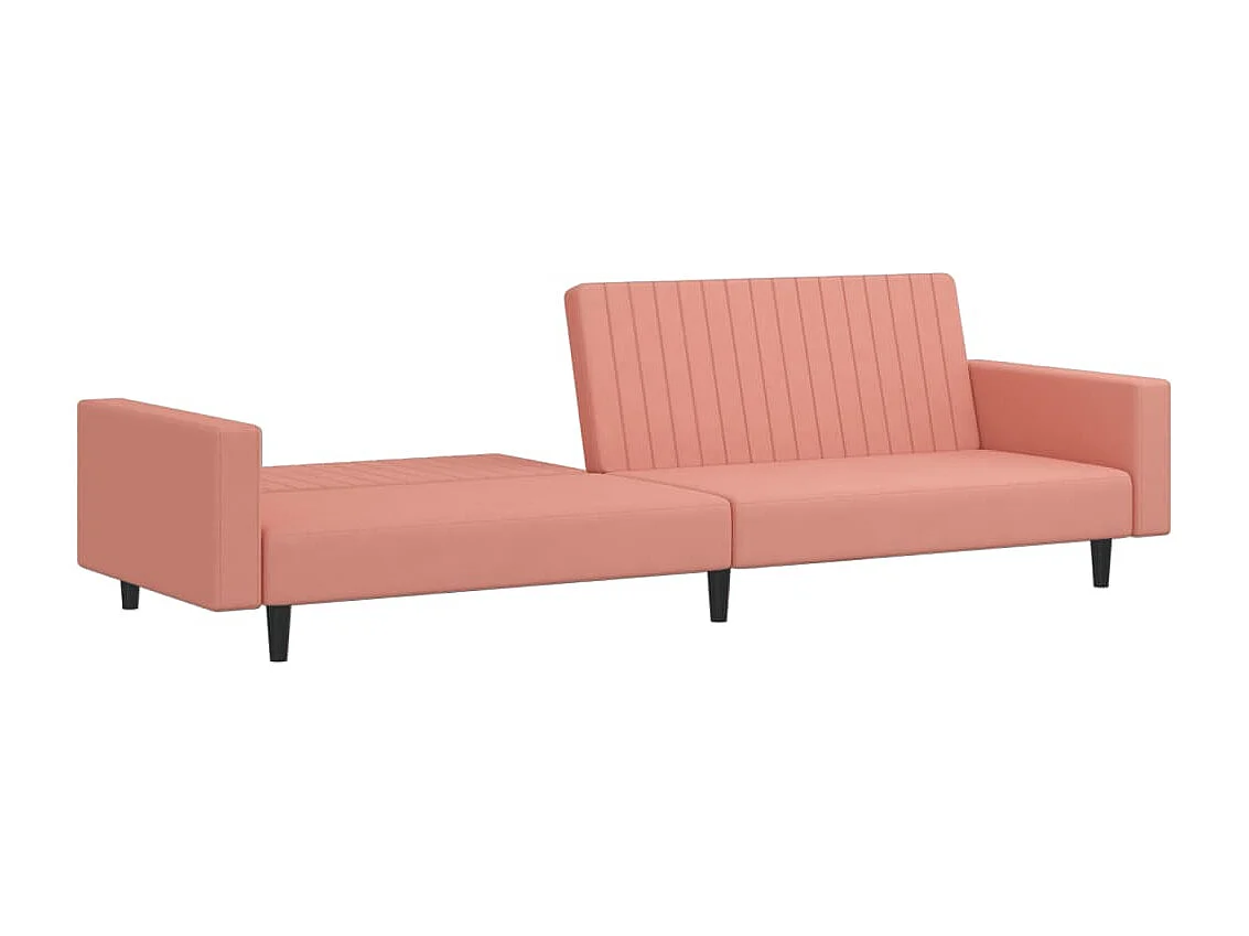 Canapé convertible à 2 places rose velours FR272919
