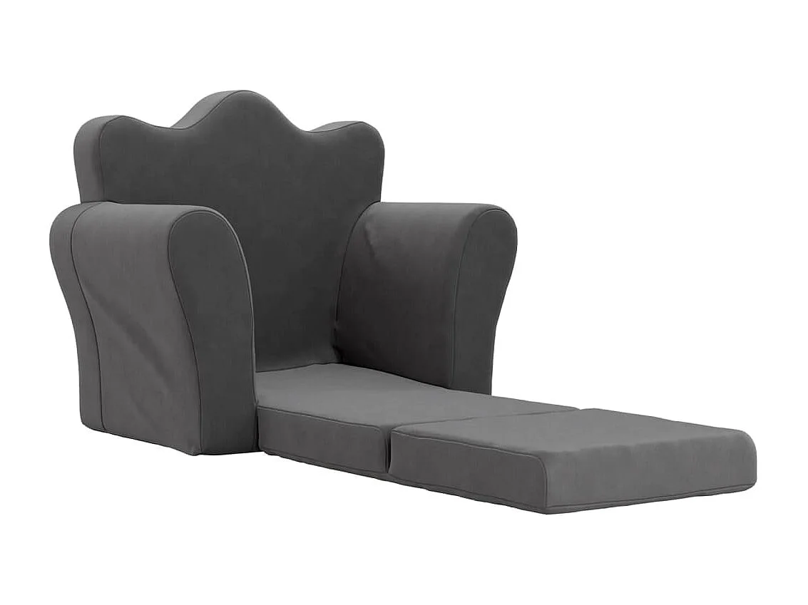Sofá cama infantil felpa suave gris antracita ES218927