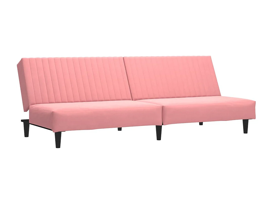 Canapé convertible à 2 places rose velours FR918237