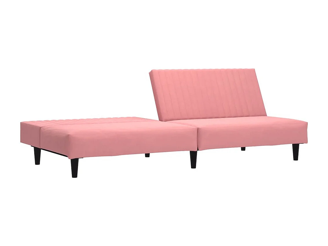 Canapé convertible à 2 places rose velours FR918237