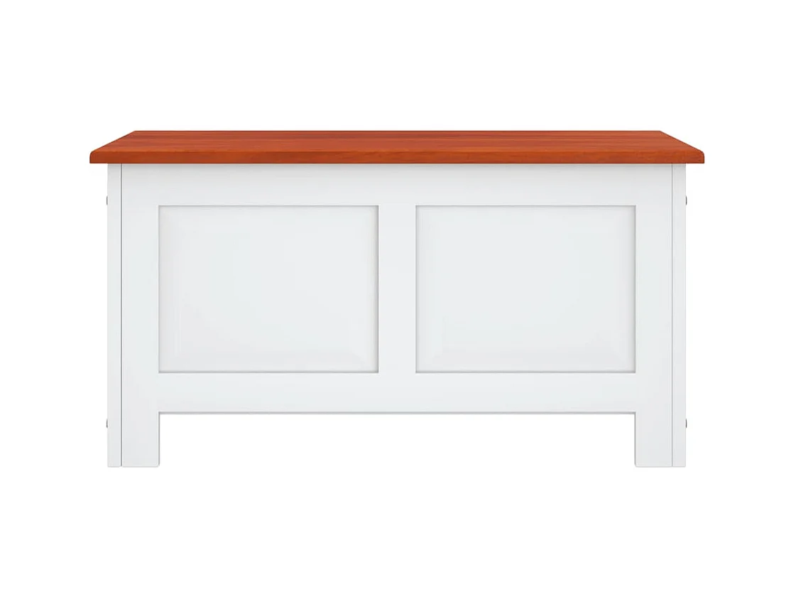 Coffre de rangement et couvercle marron et blanc bois d'acacia FR661711