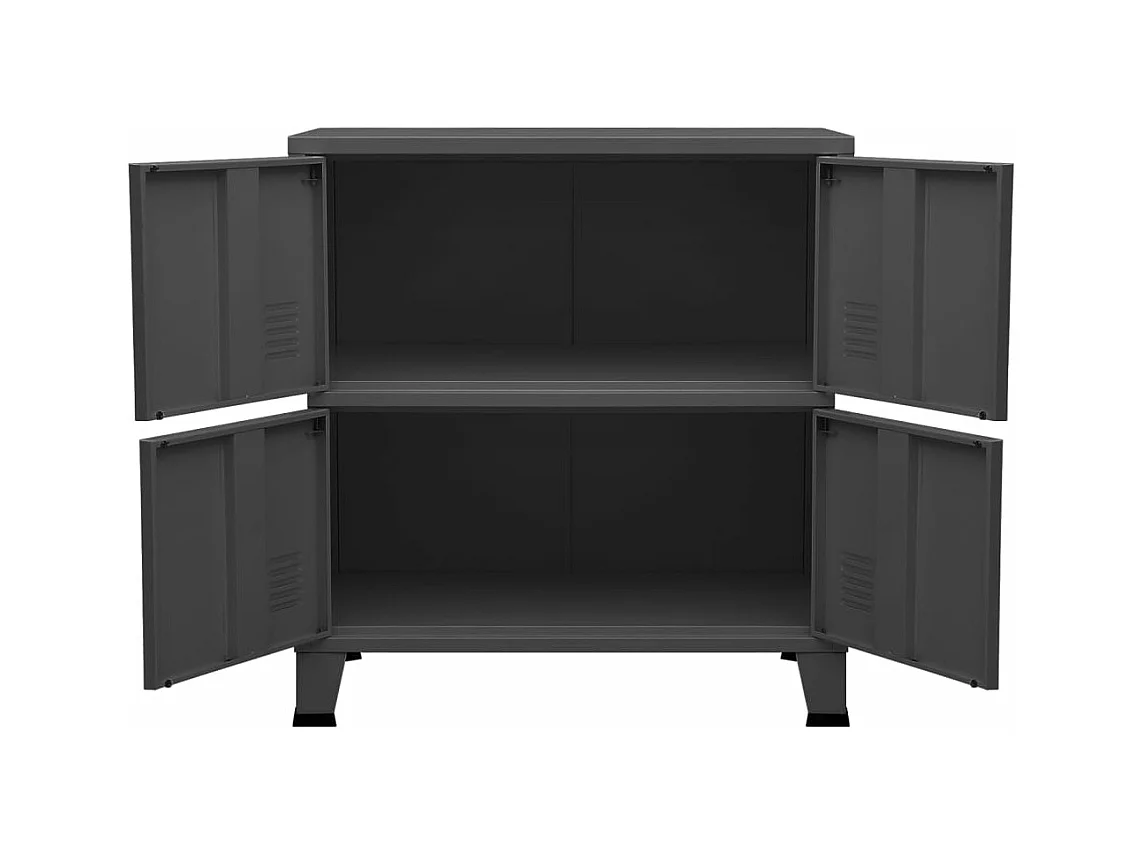 Baúl de almacenaje industrial acero antracita 75x40x80 cm ES930445