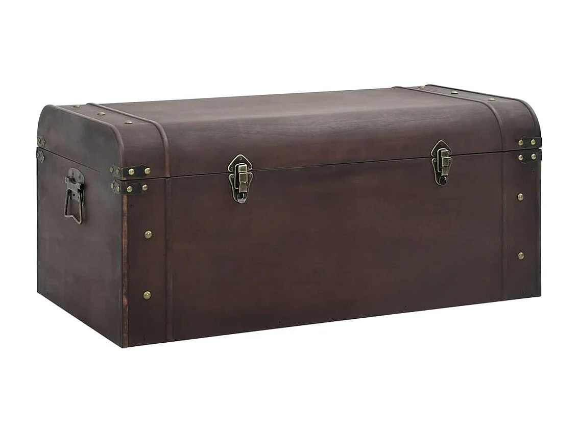 Coffre à trésors avec loquets marron foncé contreplaqué FR698649