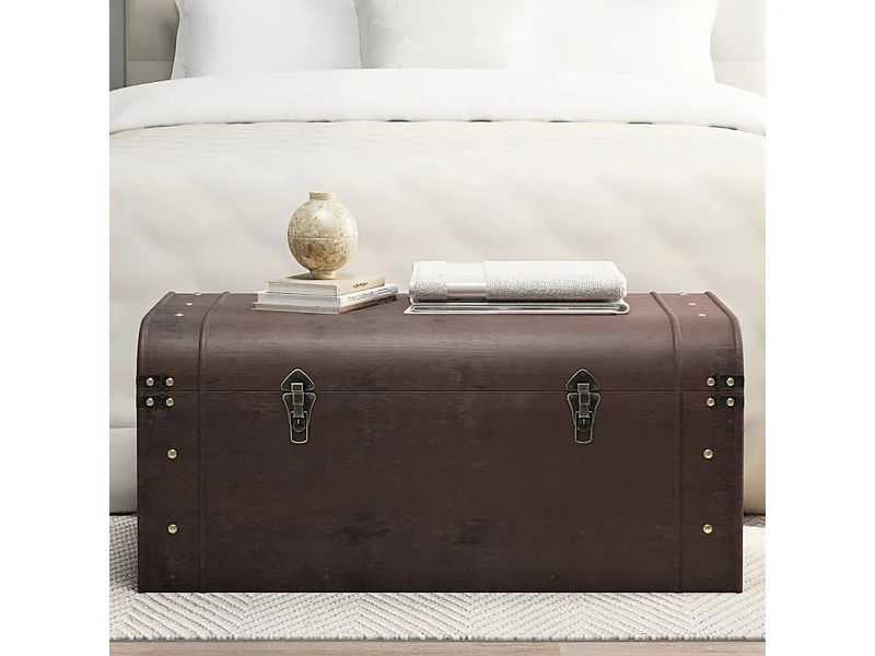 Cofre con pestillos contrachapada marrón 90x50x39,5 cm ES934260