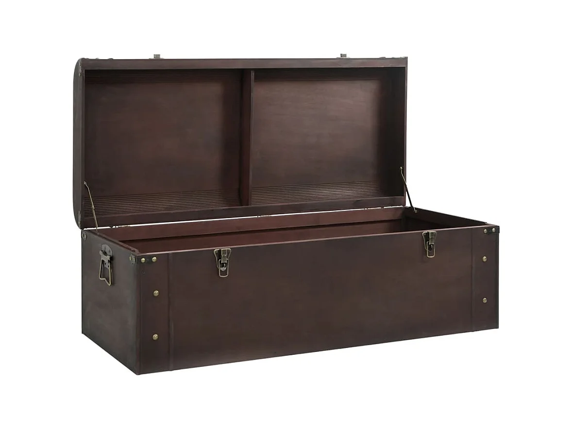 Coffre à trésors avec loquets marron foncé contreplaqué FR128244