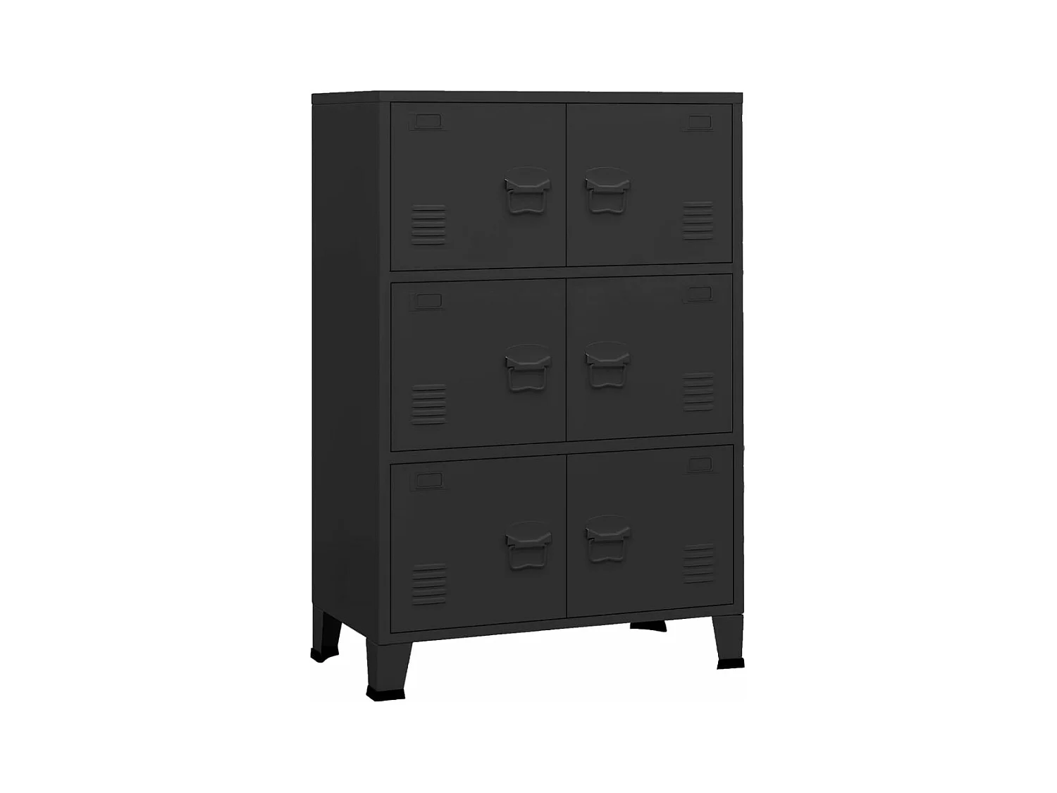 Coffre de rangement industriel Noir 75x40x115 cm Métal FR528521