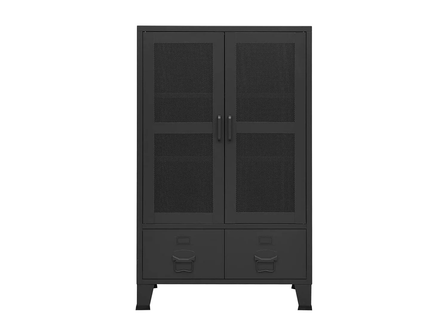 Coffre de rangement industriel Noir 70x40x115 cm Métal FR853403