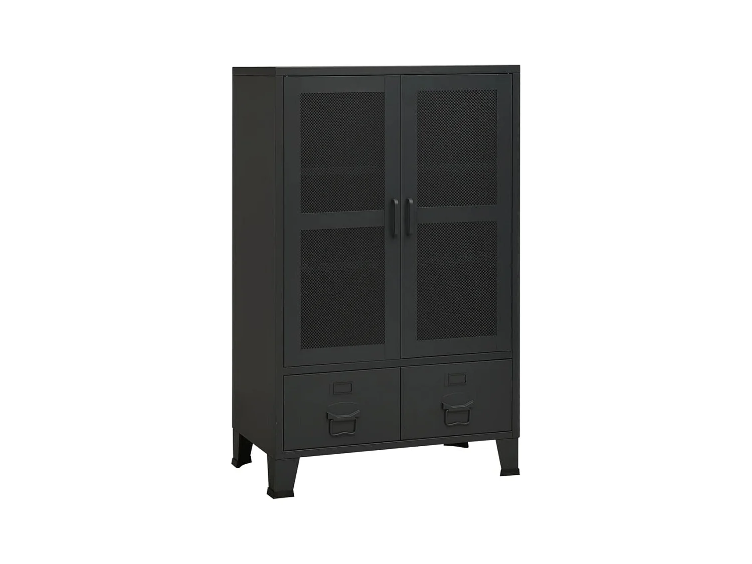 Coffre de rangement industriel Noir 70x40x115 cm Métal FR853403