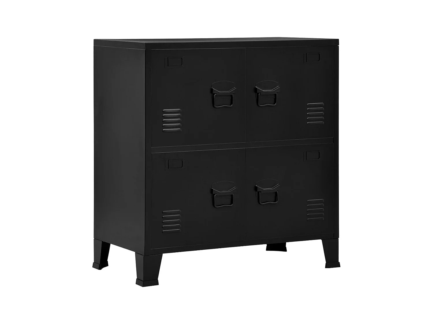 Coffre de rangement industriel Noir 75x40x80 cm Acier FR805696