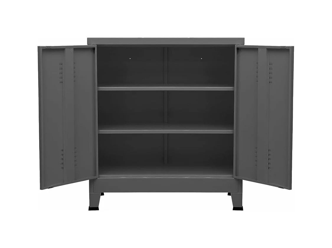 Baúl de almacenaje industrial acero antracita 90x40x100 cm ES209031