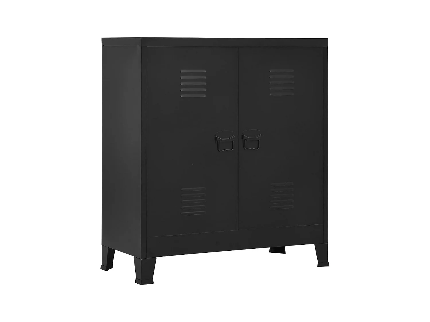 Coffre de rangement industriel Noir 90x40x100 cm Acier FR233270