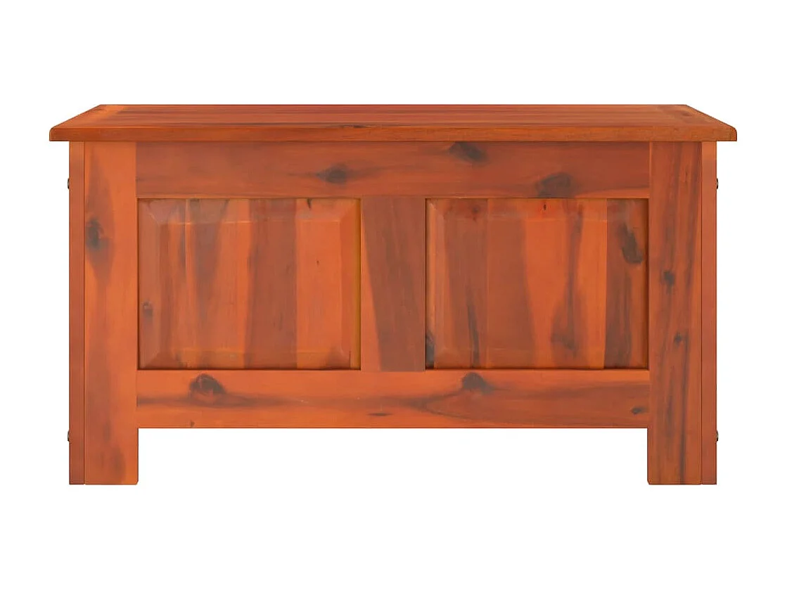 Coffre de rangement avec couvercle marron bois massif d'acacia FR893432
