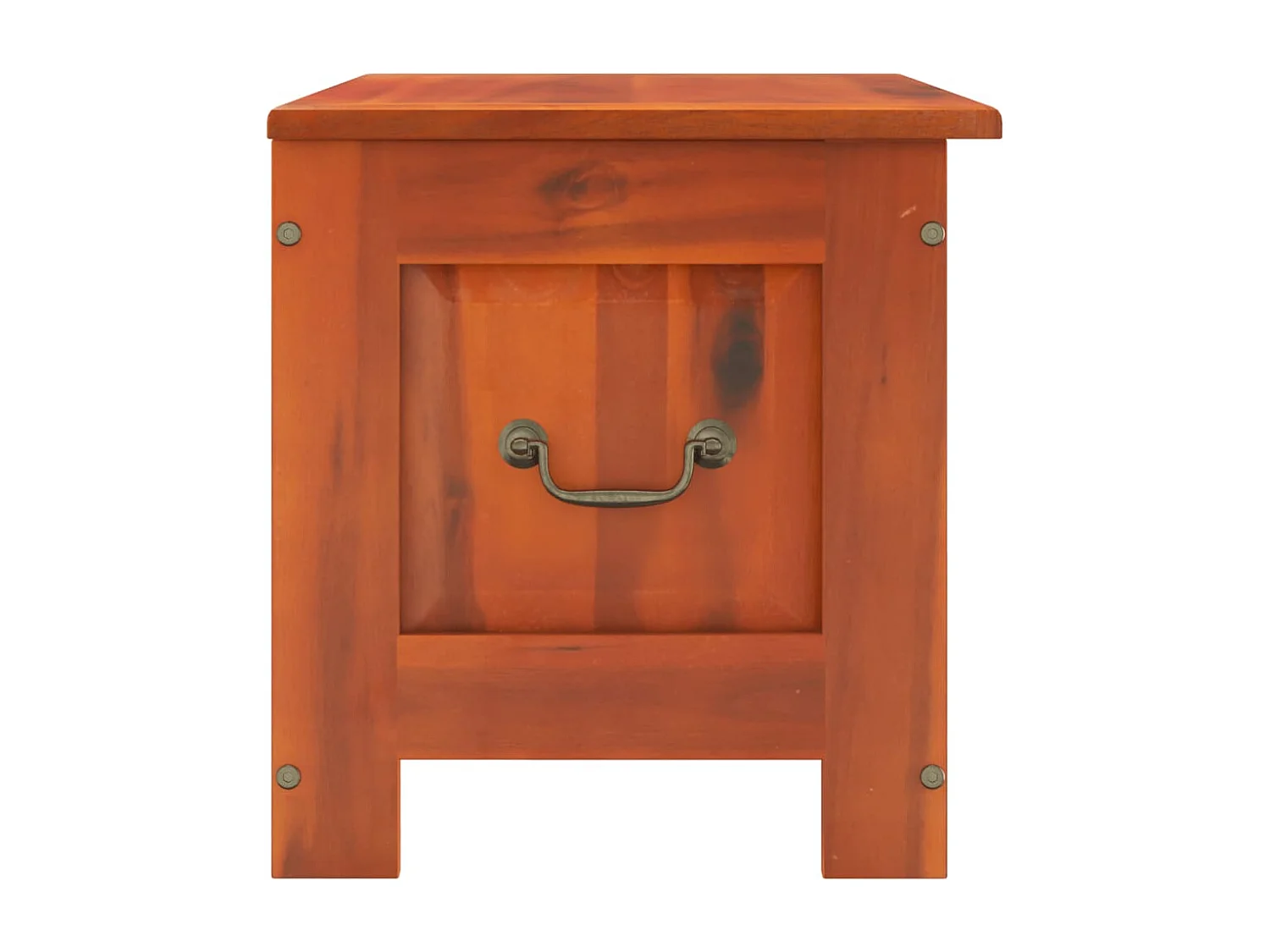 Baúl de almacenamiento con tapa madera maciza de acacia marrón ES387578