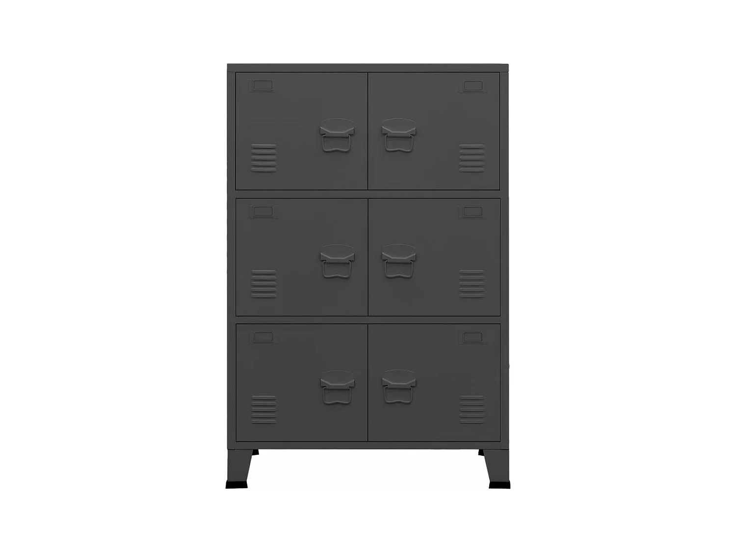 Coffre de rangement industriel Anthracite 75x40x115 cm Métal FR731271