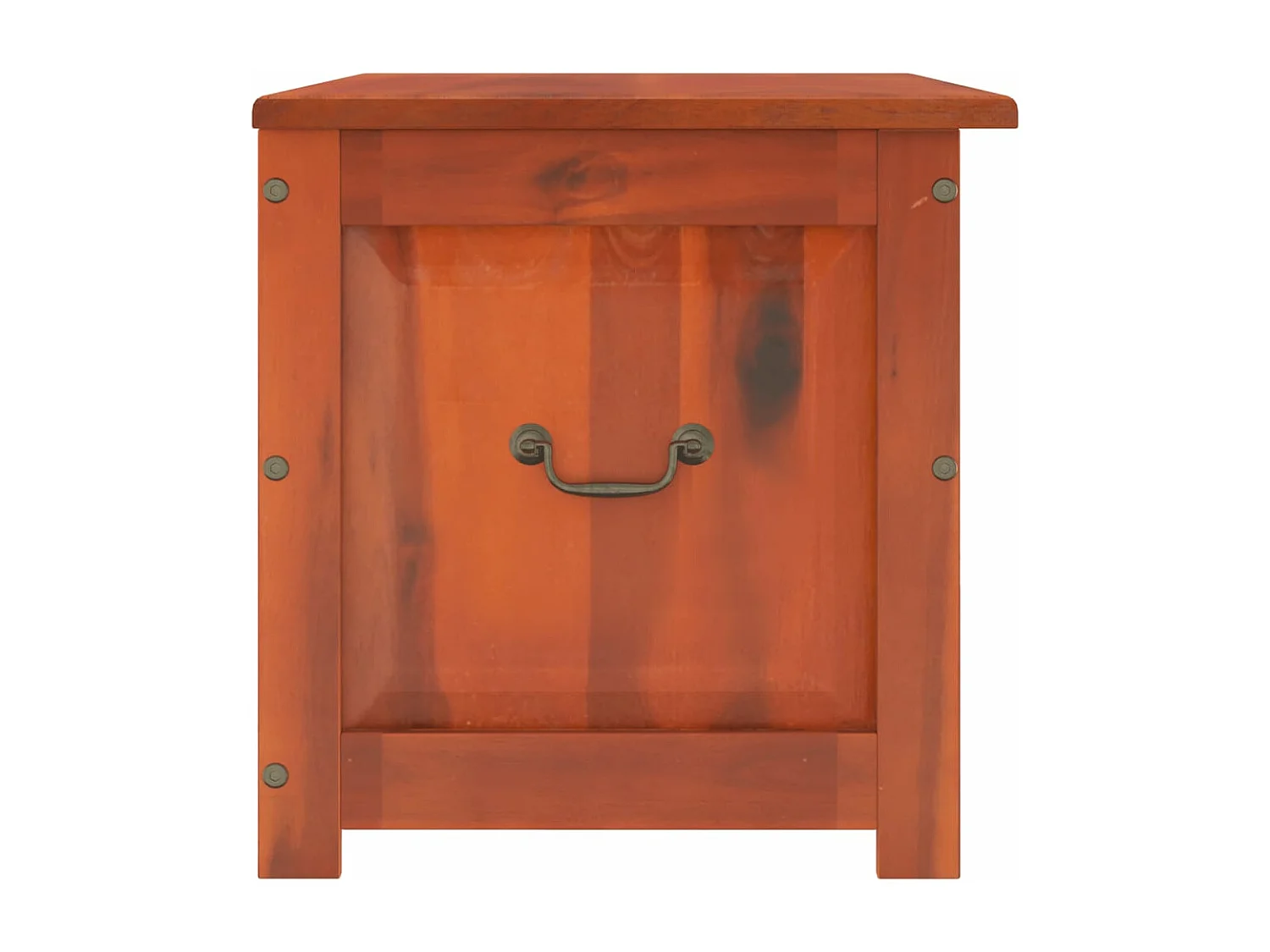 Coffre de rangement avec couvercle marron bois massif d'acacia FR293607