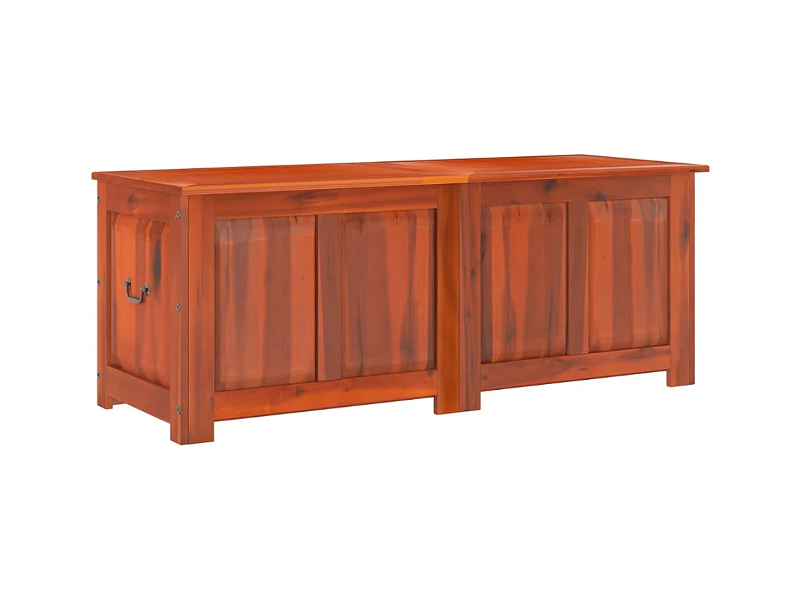 Coffre de rangement avec couvercle marron bois massif d'acacia FR309393