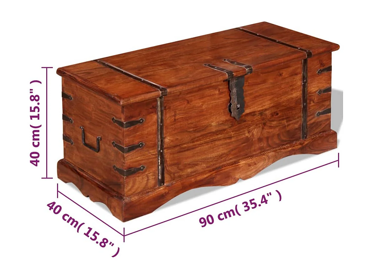 Coffre de rangement Bois massif FR251979