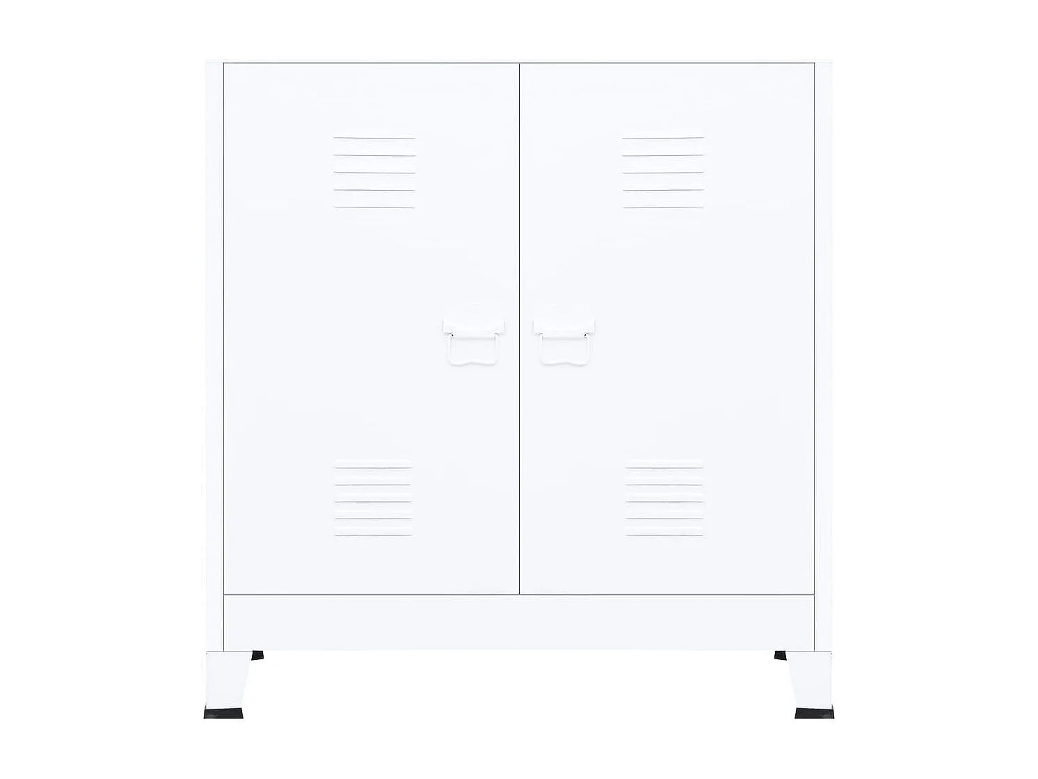 Coffre de rangement industriel Blanc 90x40x100 cm Acier FR784291