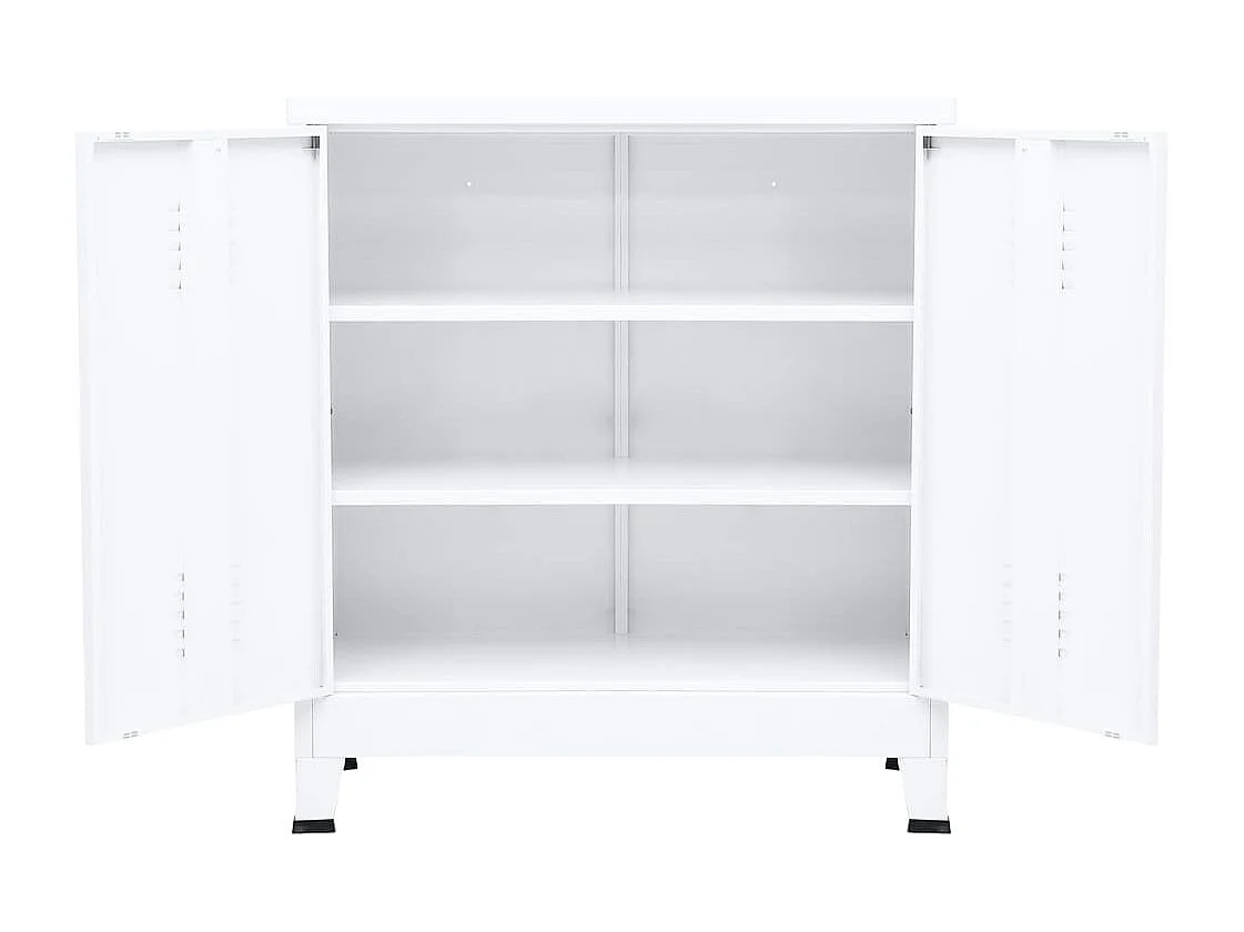 Coffre de rangement industriel Blanc 90x40x100 cm Acier FR784291