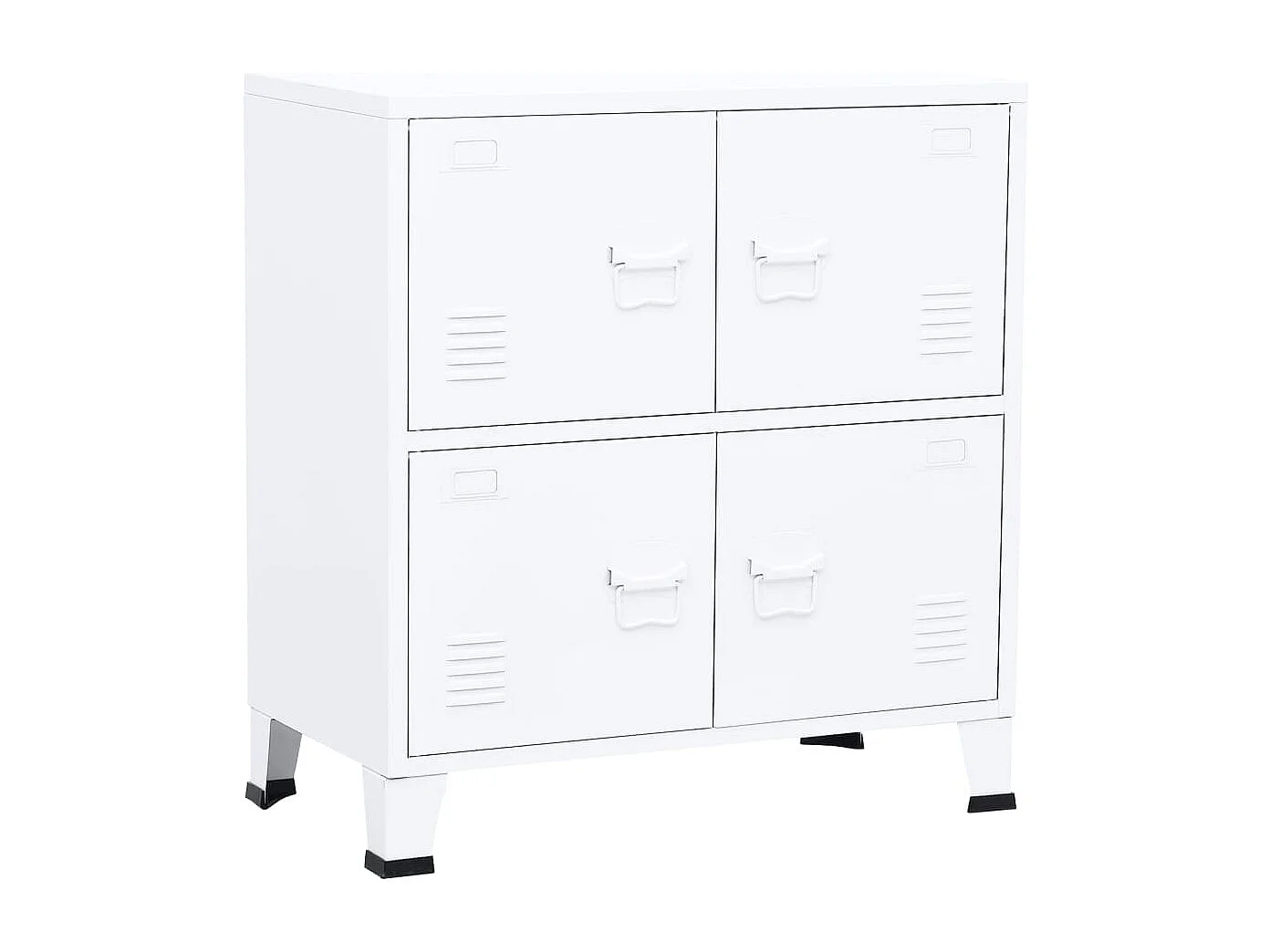 Aparador de arrumação industrial 75x40x80 cm aço branco PT143348