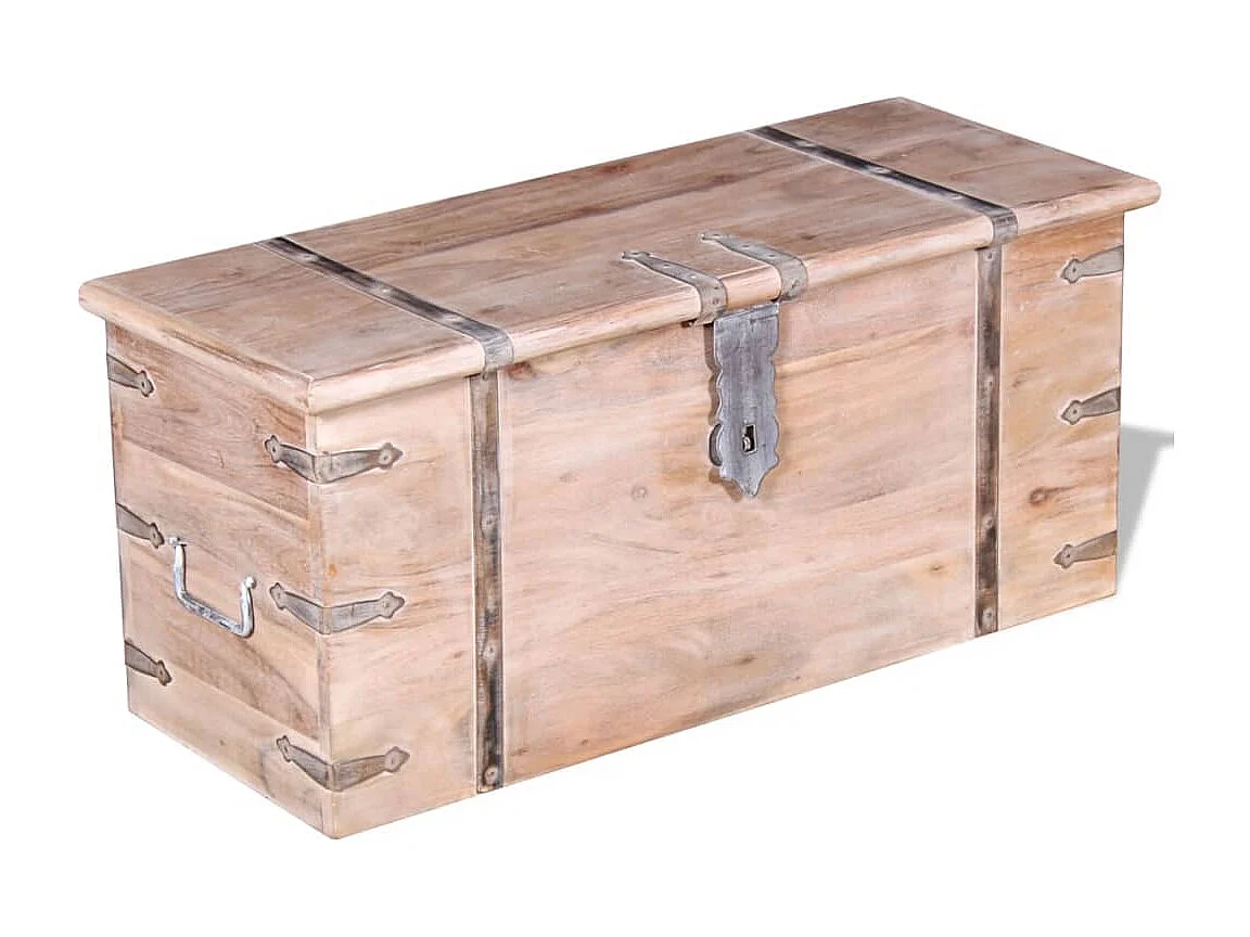 Set de baúl de almacenamiento de madera de acacia 2 unidades ES100114