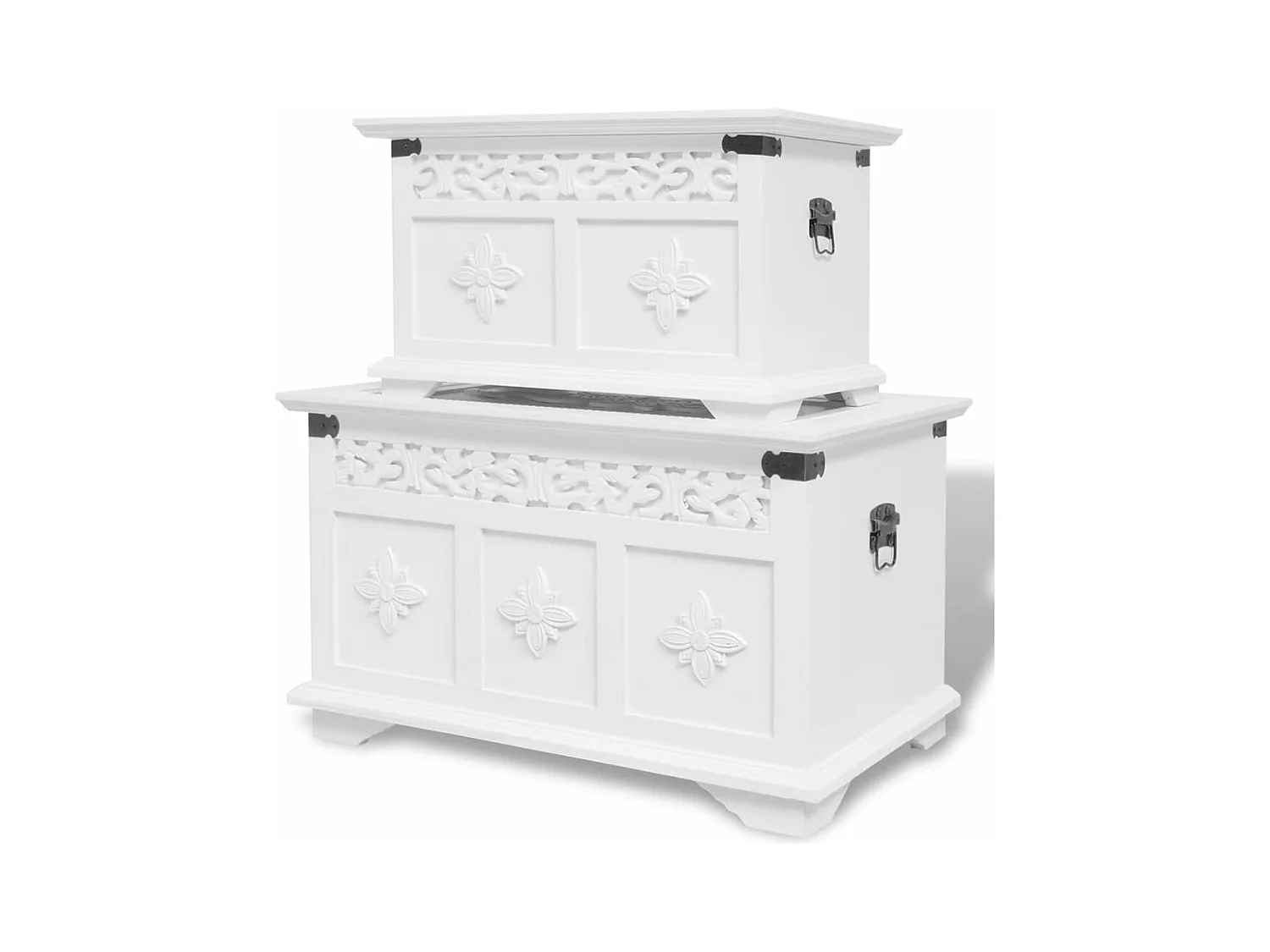 Ensemble de deux coffres de rangement Blanc FR725477