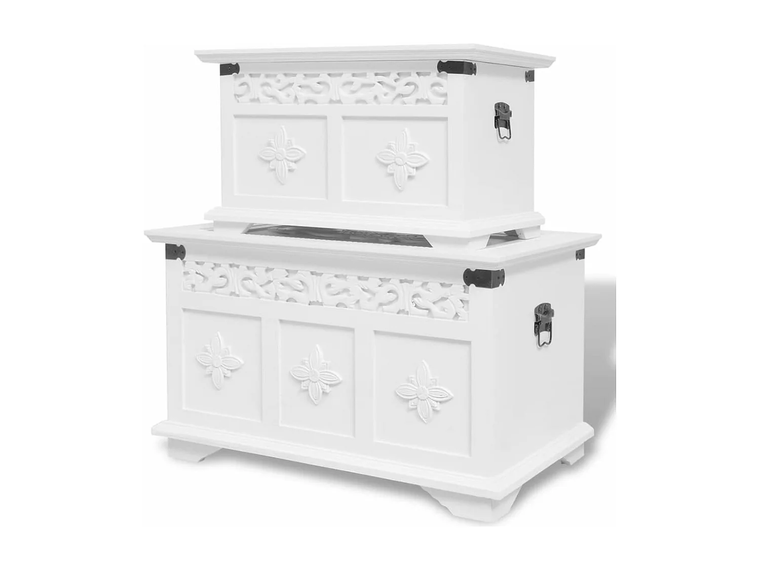 Ensemble de deux coffres de rangement Blanc FR725477