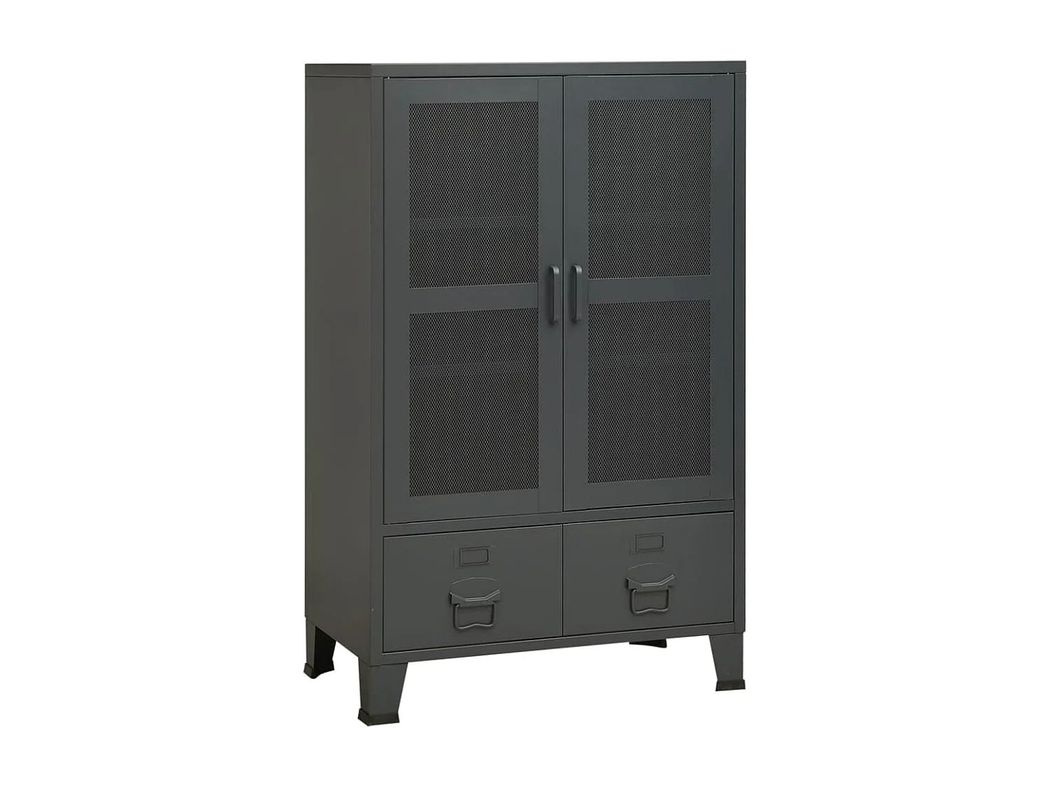 Coffre de rangement industriel Anthracite 70x40x115 cm Métal FR925053